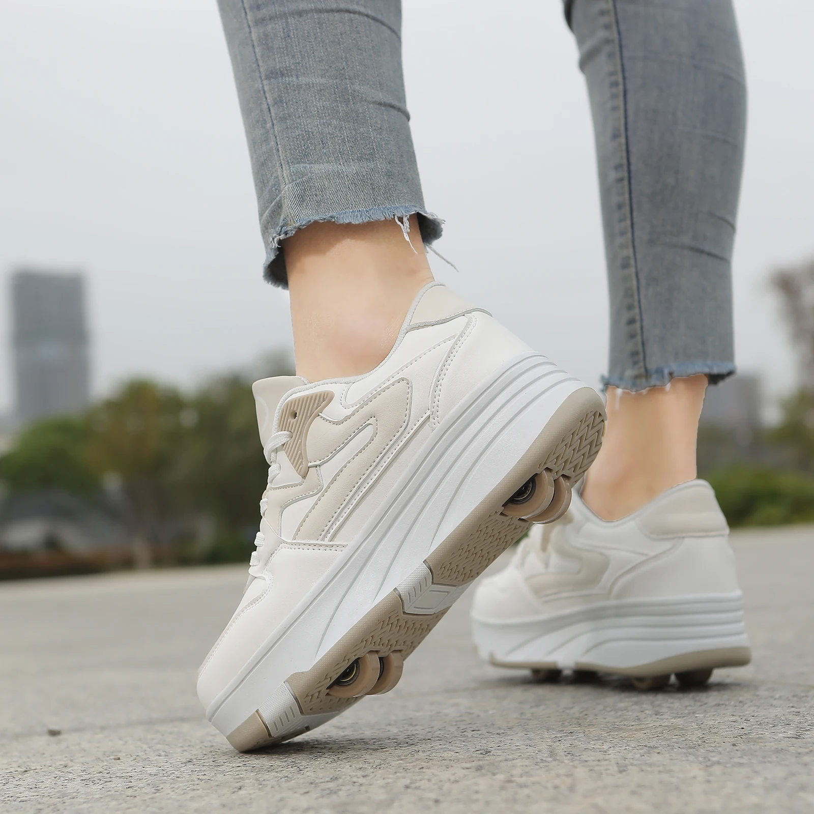 Scarpe da ginnastica per ragazze, fila a doppia ruota, scarpe scorrevoli per bambini, scarpe da ginnastica per pattinaggio a rotelle per ragazzi,