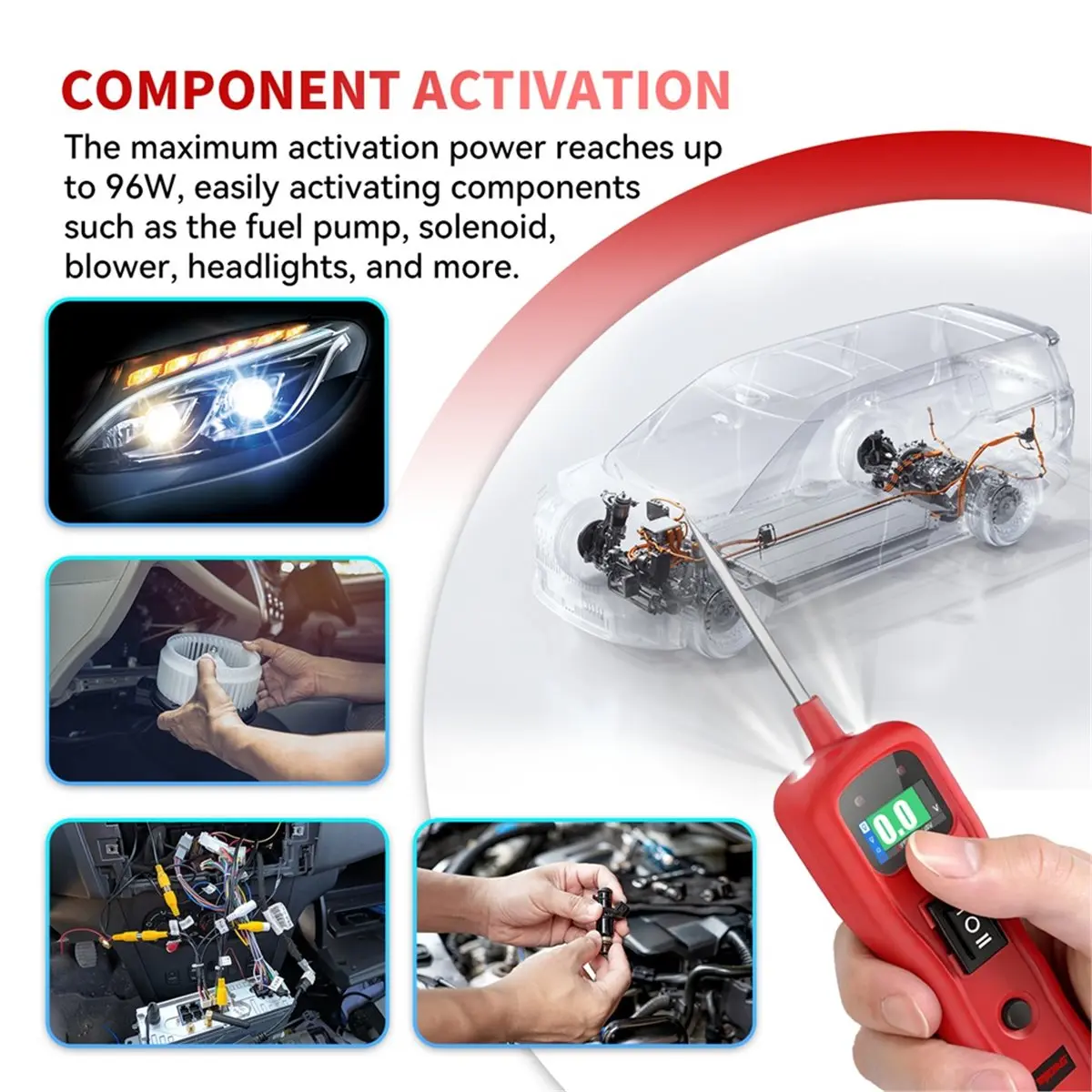 DT38  P61 Car Electric Circuit Tester 9-30V Voltage Tester Diagnostic Tool for Auto Battery