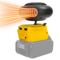 Portable Electric Warm Air Blower Fan Heater Hot&Cold Wind Dual Mode with Dual USB Charging Port for Dewalt 20V Battery Pin
