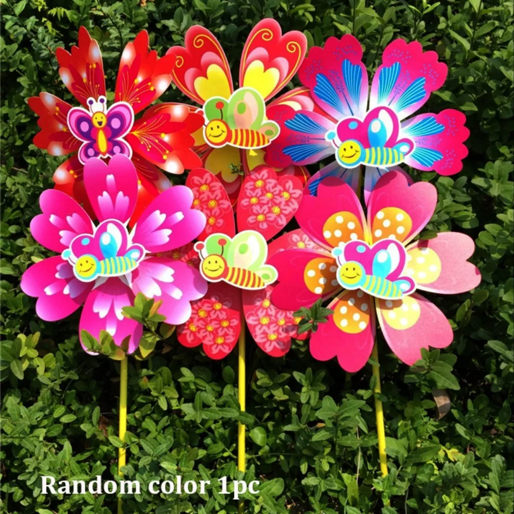 Multistyles Flower Butterfly Windmill Colorful PVC Rotating Wind Spinner Diameter 25cm Large Turntable Windmill