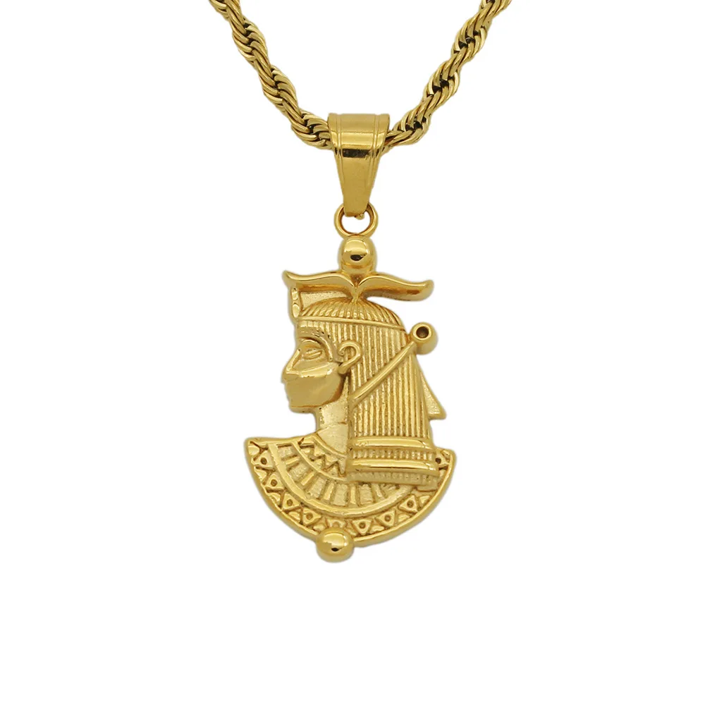 New Egypt Pharaoh Sphinx 316L Stainless Steel Men Necklaces Pendant Powerful Amulet For Women Jewelry Gift