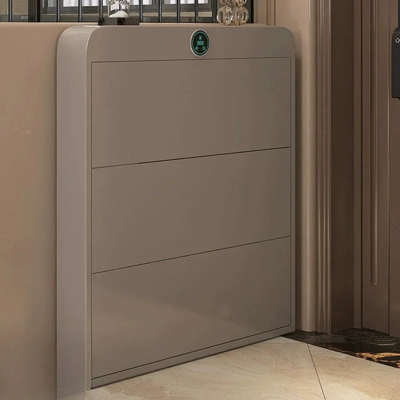 Cc Oak Asian Nordic Shoe Cabinet Sliding Doors Bamboo Space Saving LivingRoom Shoe Cabinet Wooden Hidden Schuhschrank Furniture