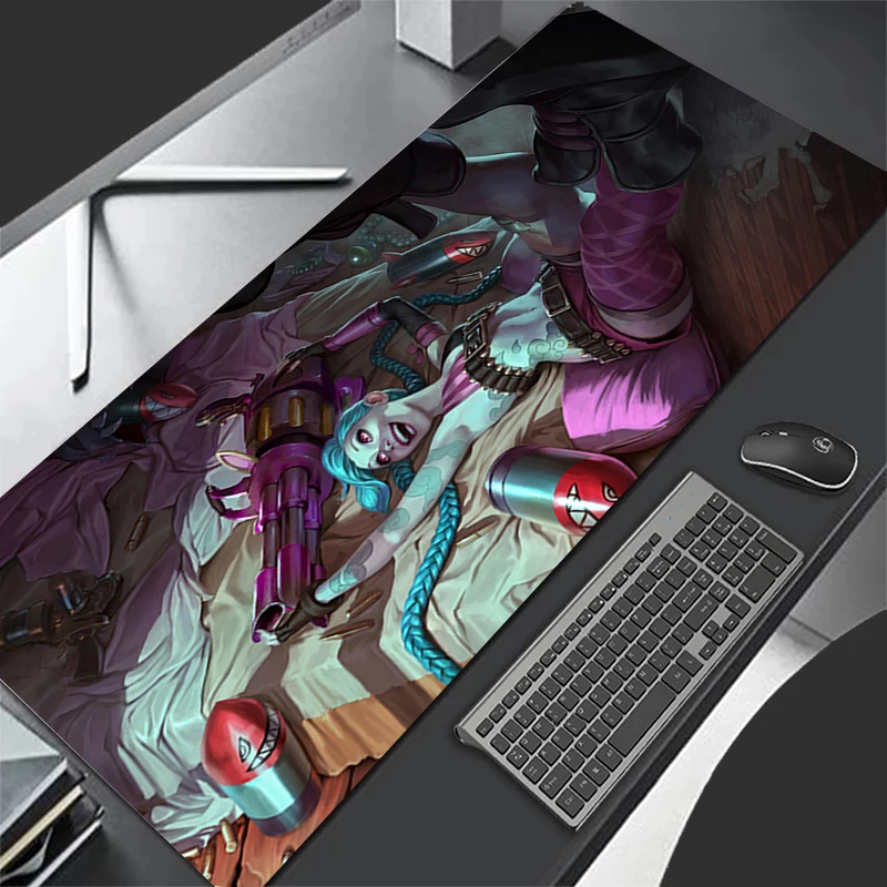 Mousepad Computer Gaming Accessories Keyboard Pad Office PC L-league of Legends Jinx Rubber Mouse Pad Decoracion Desk Mouse Mat