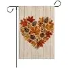Fall Garden Flag Maple Leaf Love Heart Garden Flags Double Sided Burlap Autumn Pinecone Hazelnut Villa Decor Rustic Farmhous jjp