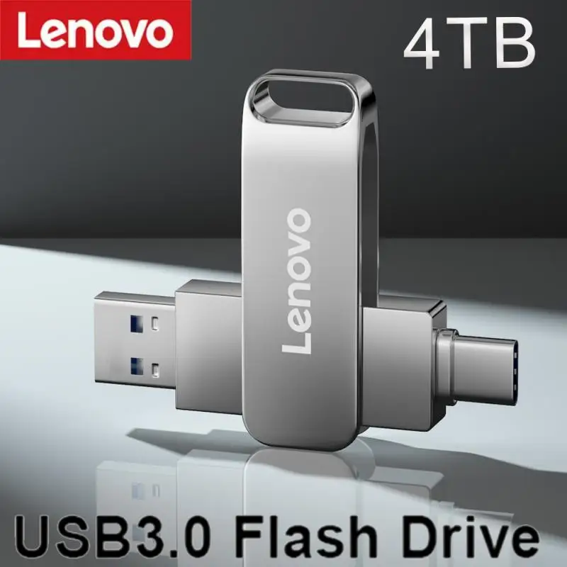 Lenovo-Memoria USB 3,2 Original, Pendrive de Metal de alta velocidad, resistente al agua, tipo C, 8TB, 4TB