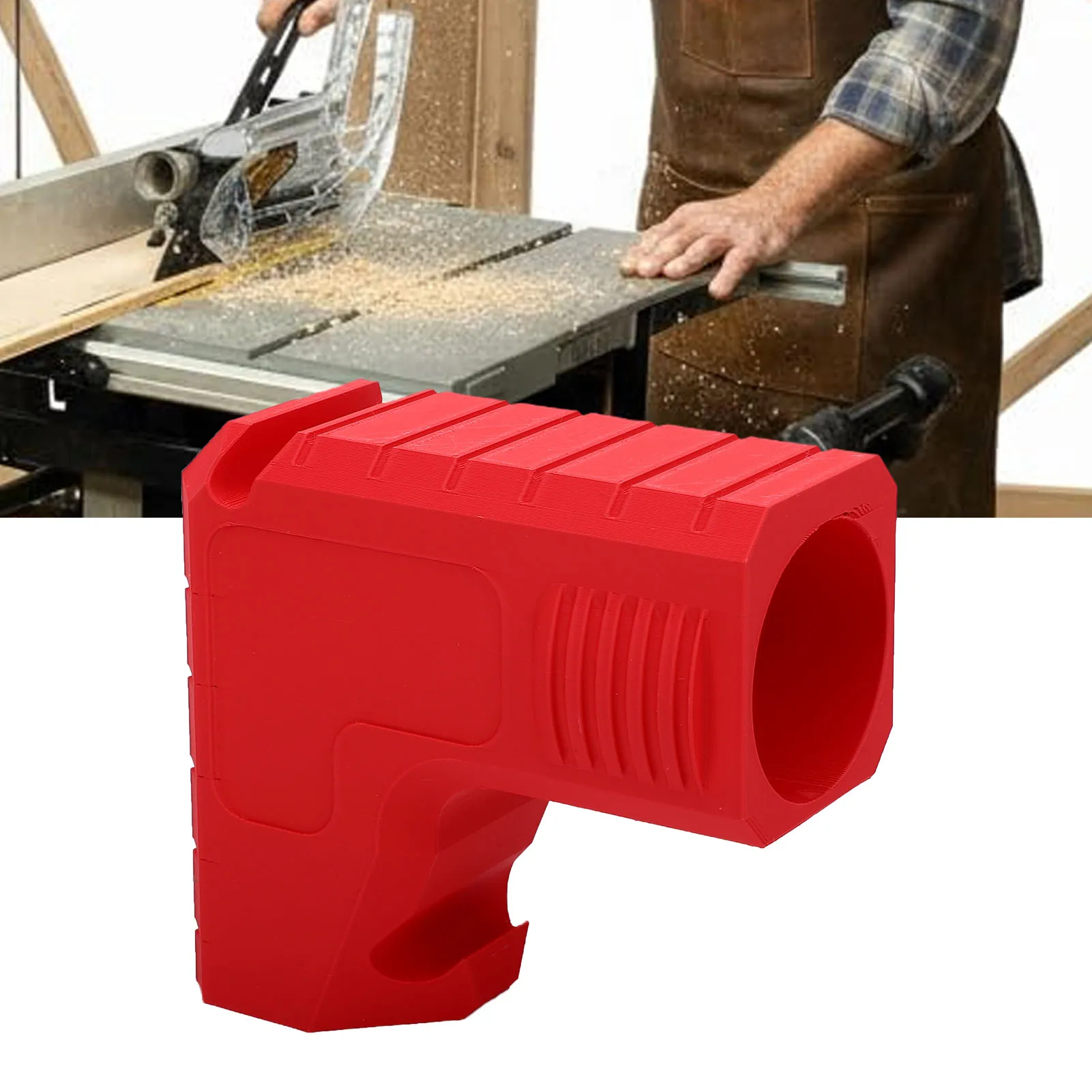 Red Dust Collection Adapter Efficient Sawdust Collection Easy Tool Free Installation for DeWALT DWE7485 Table Saw Snap Dust Port