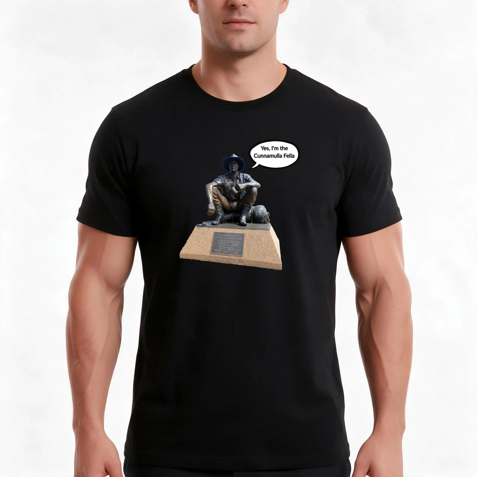 He's Cunnamulla Fella T-Shirt, Summer Casual Cotton Tee, Oversized Streetwear Tops, Vintage Graphic Print, Unisex Men Women