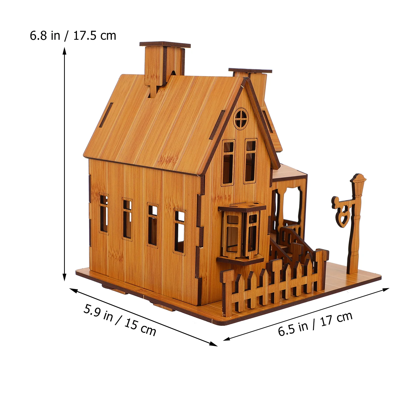 Wooden House Model Puzzle Toy Miniature Ivory Wood 3D Shape Puzzles Kids Craft Creative Building Kit Imagination