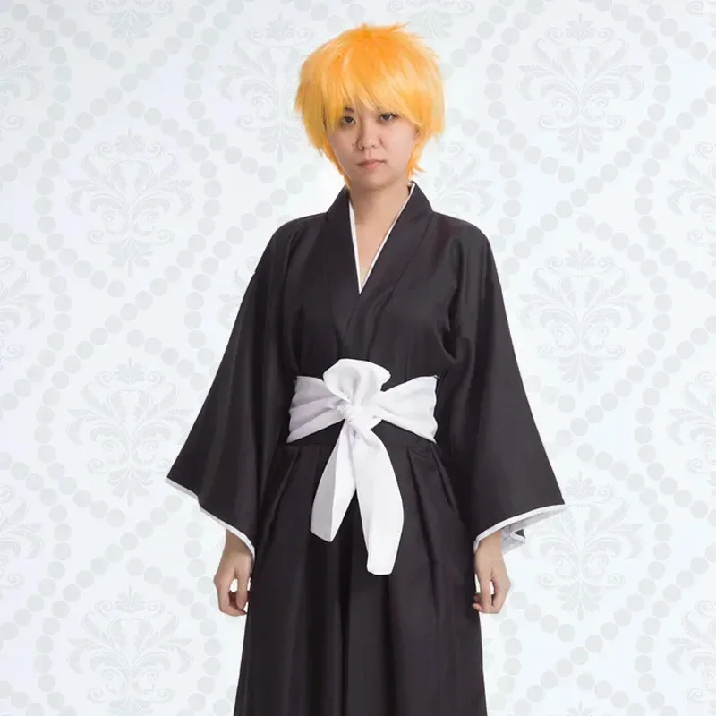 Аниме костюм отбеливателя Куросаки Ичиго косплей для мужчин женщин японское традиционное кимоно для взрослых представление шоу необычная роль
