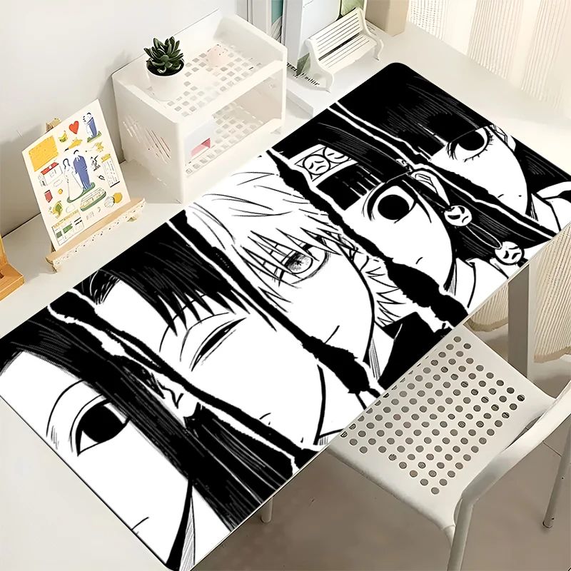 

Mouse Pad Japan Anime Gaming Keyboard Pad H-hunter x H-hunter Killua Desk Mouse Mat Black And White Table Mousepad For Computer