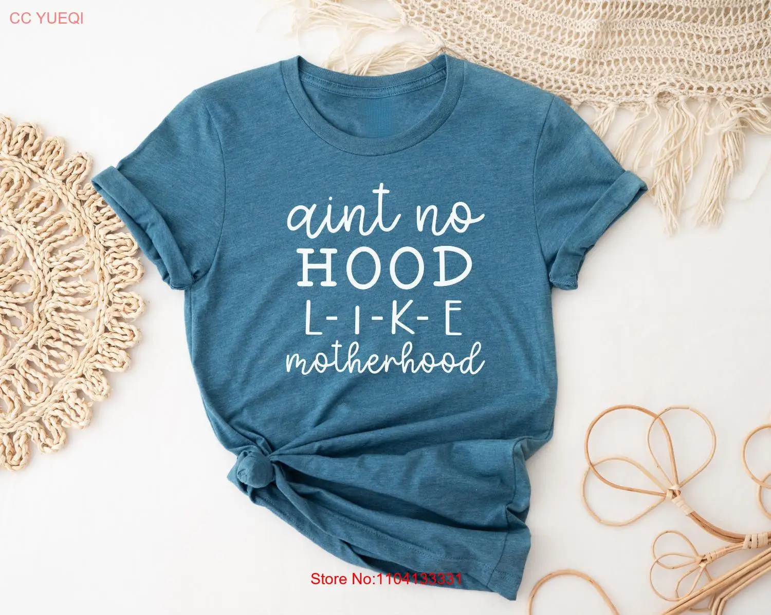 

Ain't No Hood Like Motherhood T Shirt Funny Mothers Day Trendy Mom For Life long or short sleeves