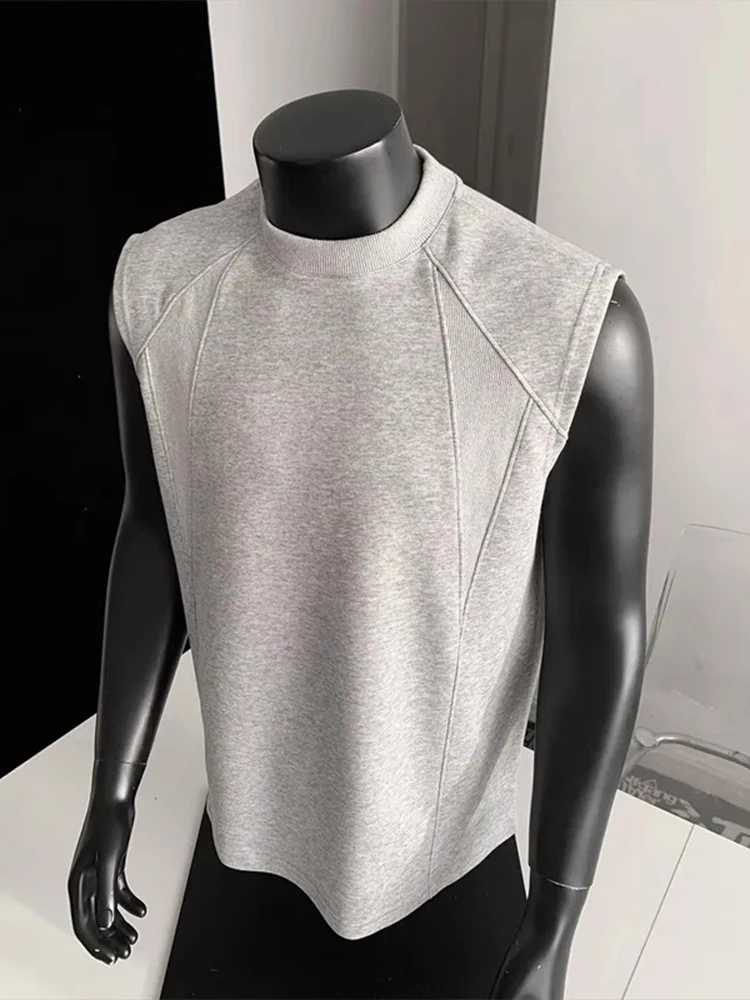 

Американский жилет Sle Heavyweight Fitn oulderl, летняя футболка с маленьким воротником Tead Splicing Svel, спортивная футболка на открытом воздухе...