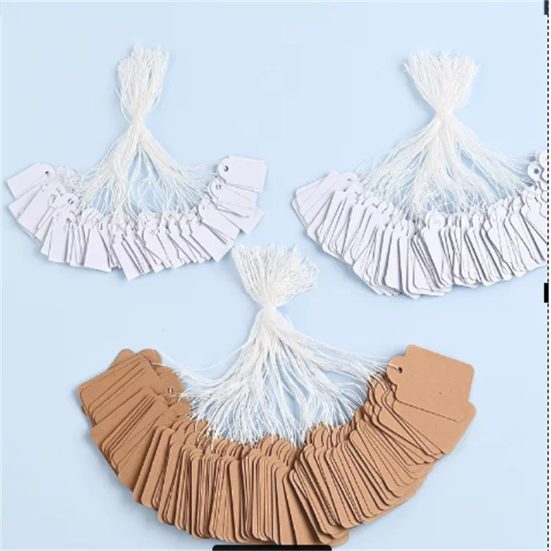 100 قطعة من علامات تعليق المجوهرات الفورية، حلقات سلسلة، بطاقات الأسعار، علامات أسعار المجوهرات الذهبية والفضية المكتوبة بخط اليد البيضاء، ملصق البستنة #2