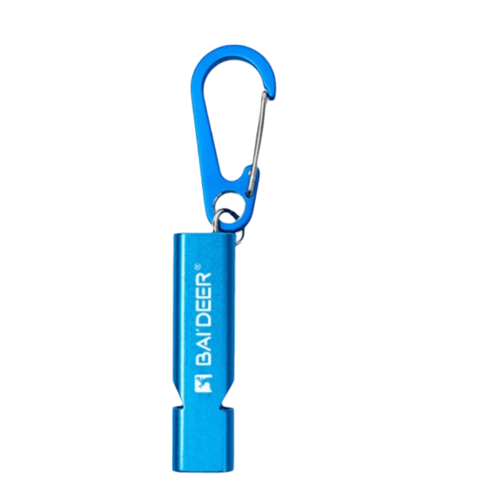 Keychain With Lanyard Aluminum Alloy Whistle Loud Portable Double-tube Whistle Metal Whistle Survival Whistle Survival Gear