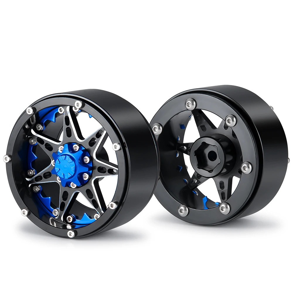 AXSPEED 2.2 Beadlock Wheel Rims Metal 6 Spokes Hub for 1/10 RC Truck Axial SCX10 Wraith RBX10 TRX4 TRX6 Hammer Rey 4WD Parts