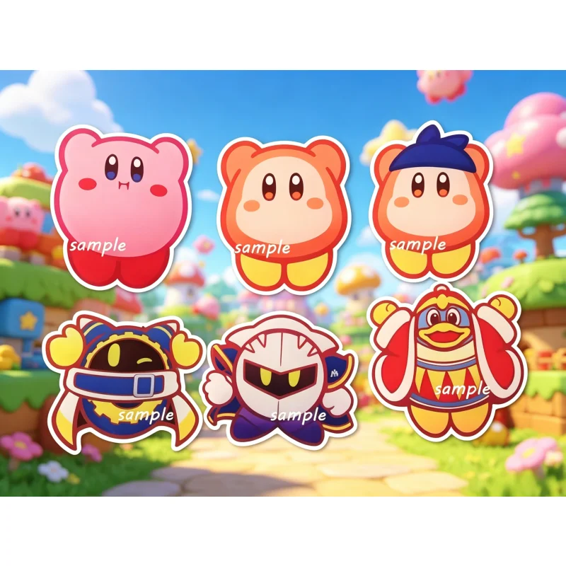 Kirby Cartoon Acrylic Phone Stand Cute Anime Character Flat Holder Portable Cellphone Support Collectible Decoration Ornament view 6