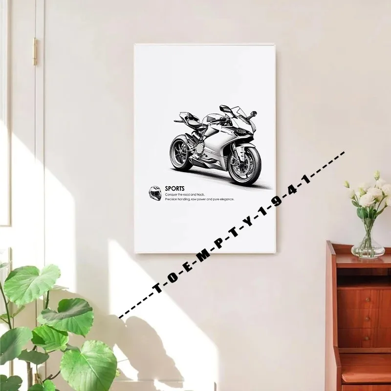 Motorcycle Wall Art Poster Canvas Printing Boys Room Decor Garage Decor Gallery Wall Prints Motorcycle Posters Dorm Decor Gift