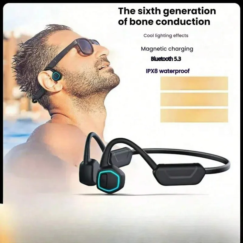 

X15 New 6th Generation Sports Bone Conduction Bluetooth Headset, IPX8 Deep Immersive Waterproof, HiFi High Fidelity Sound Qualit