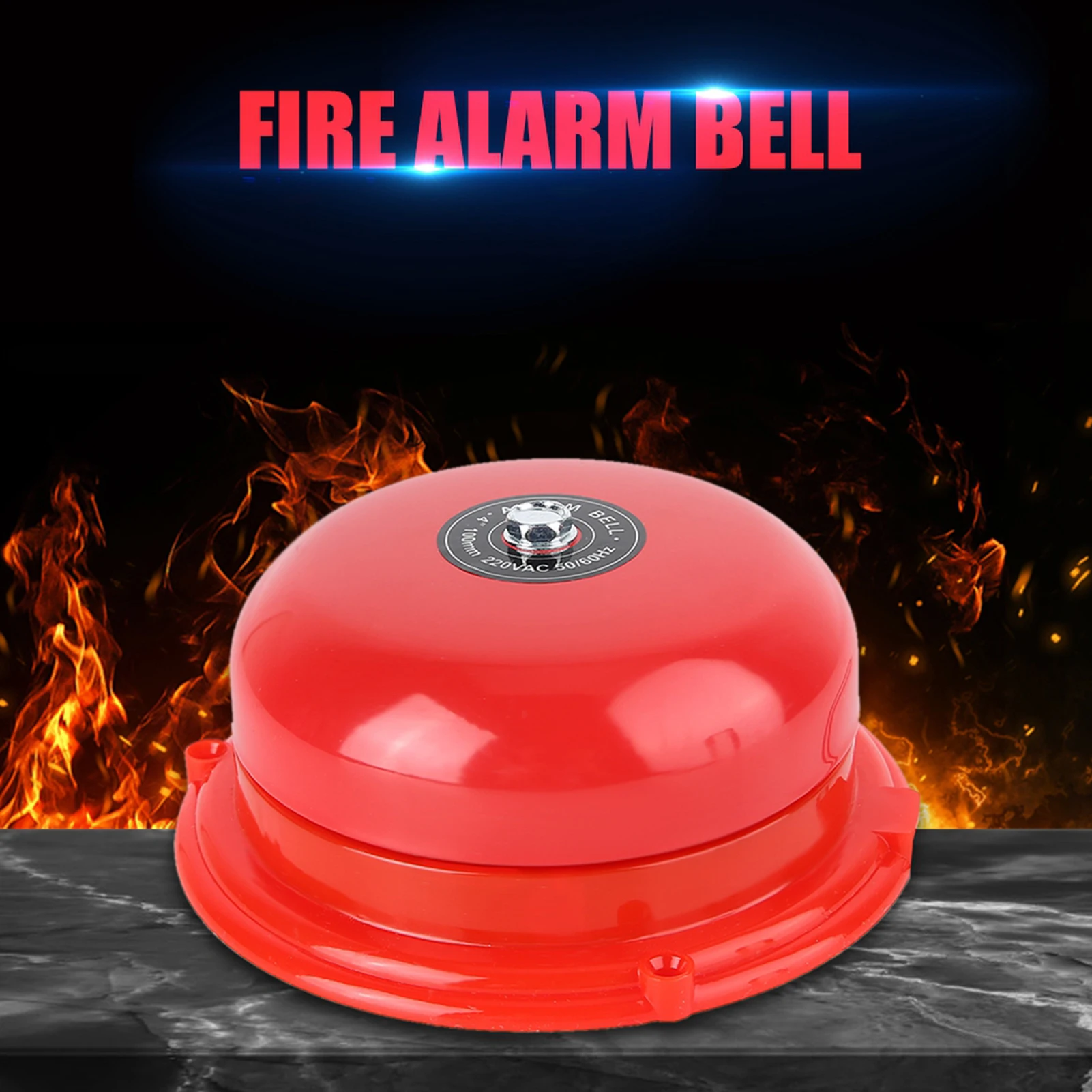4 Inch Alarm Bell Metal Fire Control Internal Strike Type Electric Bell Pure Copper Electromagnetic Coil 100db Fire Warning Bell