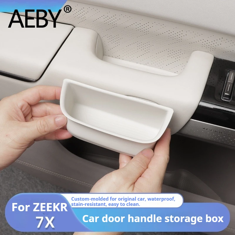 

AEBY For ZEEKR 7X 2024 2025 Door Handle Storage Box Anti-Slip Car Organizer Tray with Anti-Slip Mat Car Interior Accessories