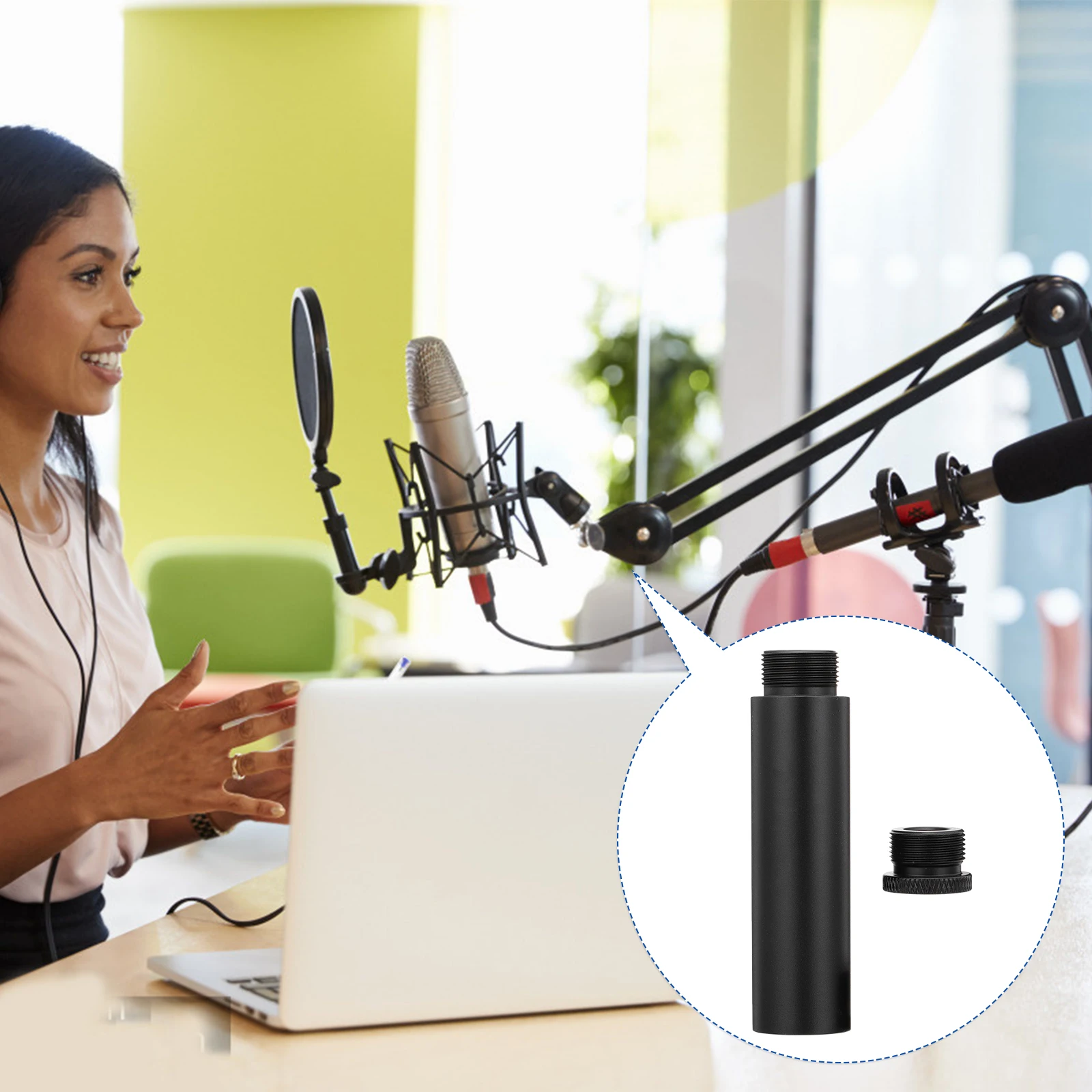 

Microphone Bracket Extension Tube Mounting for Shock-mount Pole Rod Desk Stand Desktop Accessory Arm