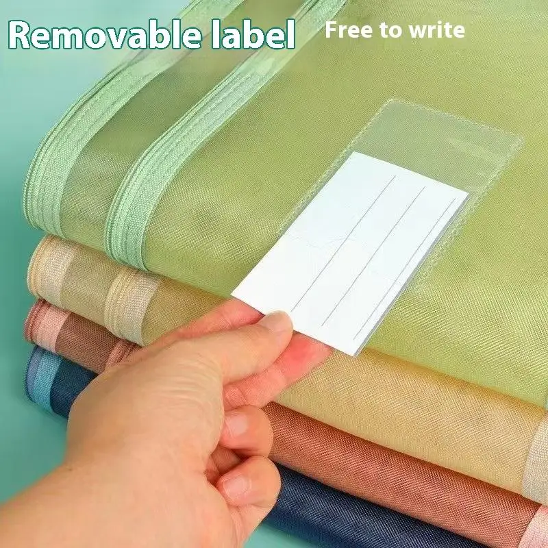 Double-Layer Subject Tutoring Bag Large Capacity Book Bag Classification Document Bag Transparent Portable Storage Bag
