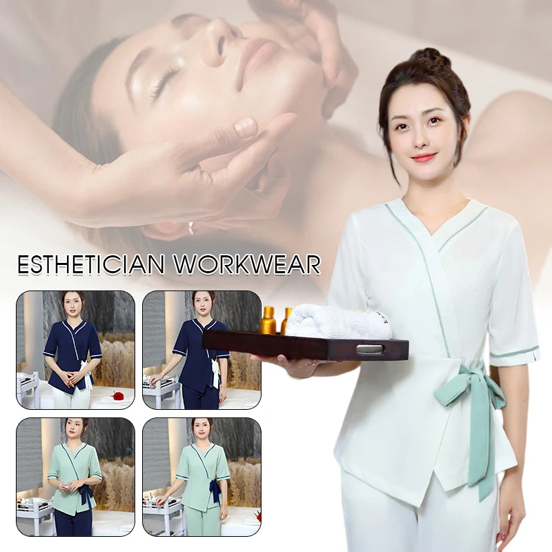 Women Beauty Salon Working Uniform Top Pants SPA Club Waitress Work Uniform Hotel Massage Overalls Therapist Profession Suits