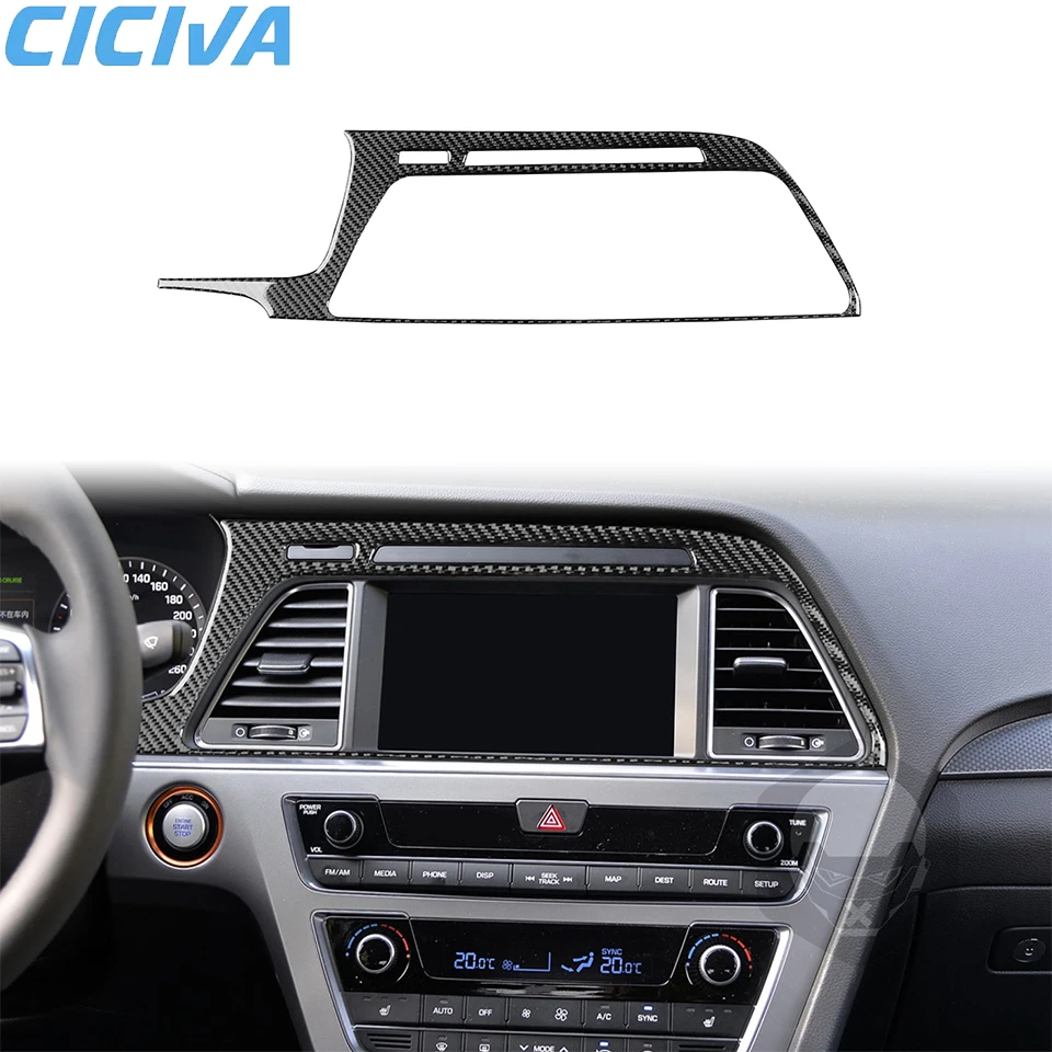 

Soft Carbon Fiber Central control navigation frame Car Interior Decoration Sticker For Hyundai Sonata 9th 2015-2017