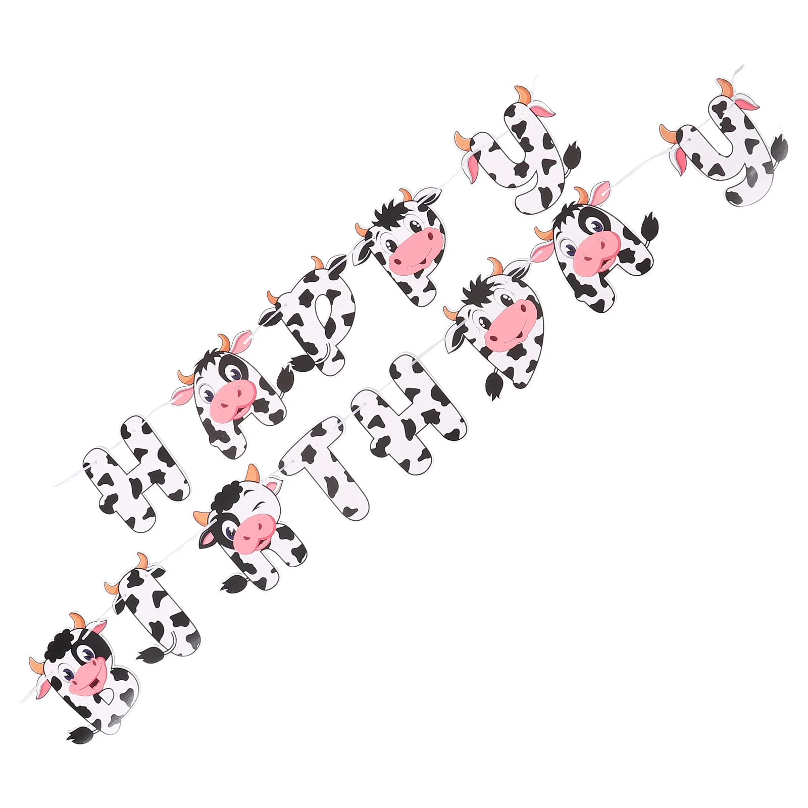 

Farm Animals Birthday Banner Party Decorations Cow Themed Brown Baby Pull Flag Supplies Hanging Decor Bedroom Living Room