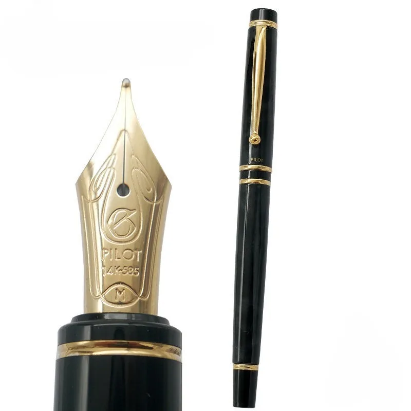 PILOT 14K Nib Fountain Pen 0.3/0.5 F Nib Japanese Metal Stationery Student Calligraphy Brass Marble Pattern Ink Pen Writing Gift