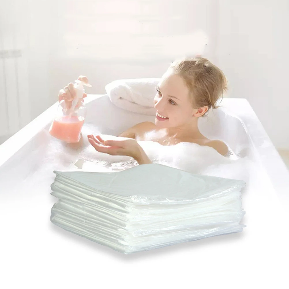 

10 Pcs Disposable Bathtub Cover Thickened Hdpe Bathing Tub Bag Home Hotel Foldable Lightweight Safe Hygienic Practical Reliable