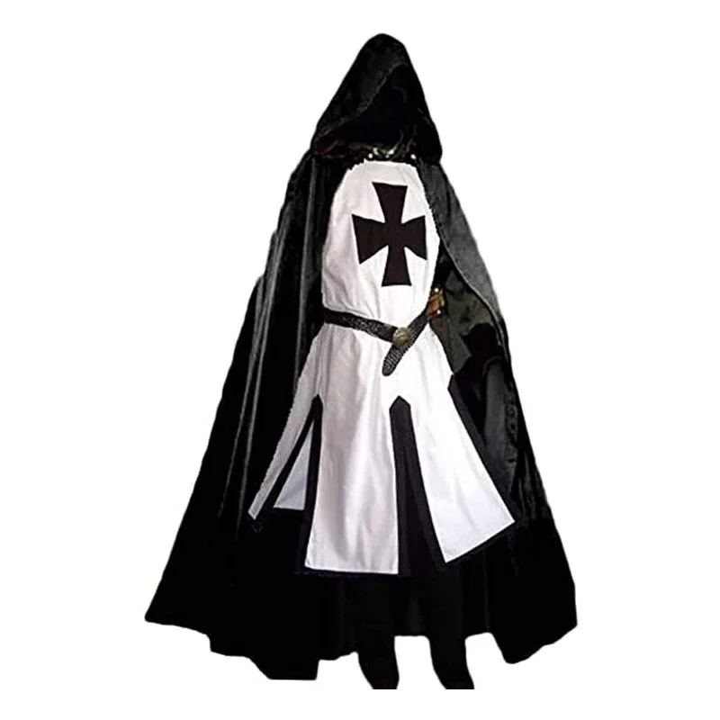 

Men Medieval Retro Crusader Knights Templar Tunic Cosplay Costume Renaissance Halloween Party Surcoat Warrior Plague Clothes