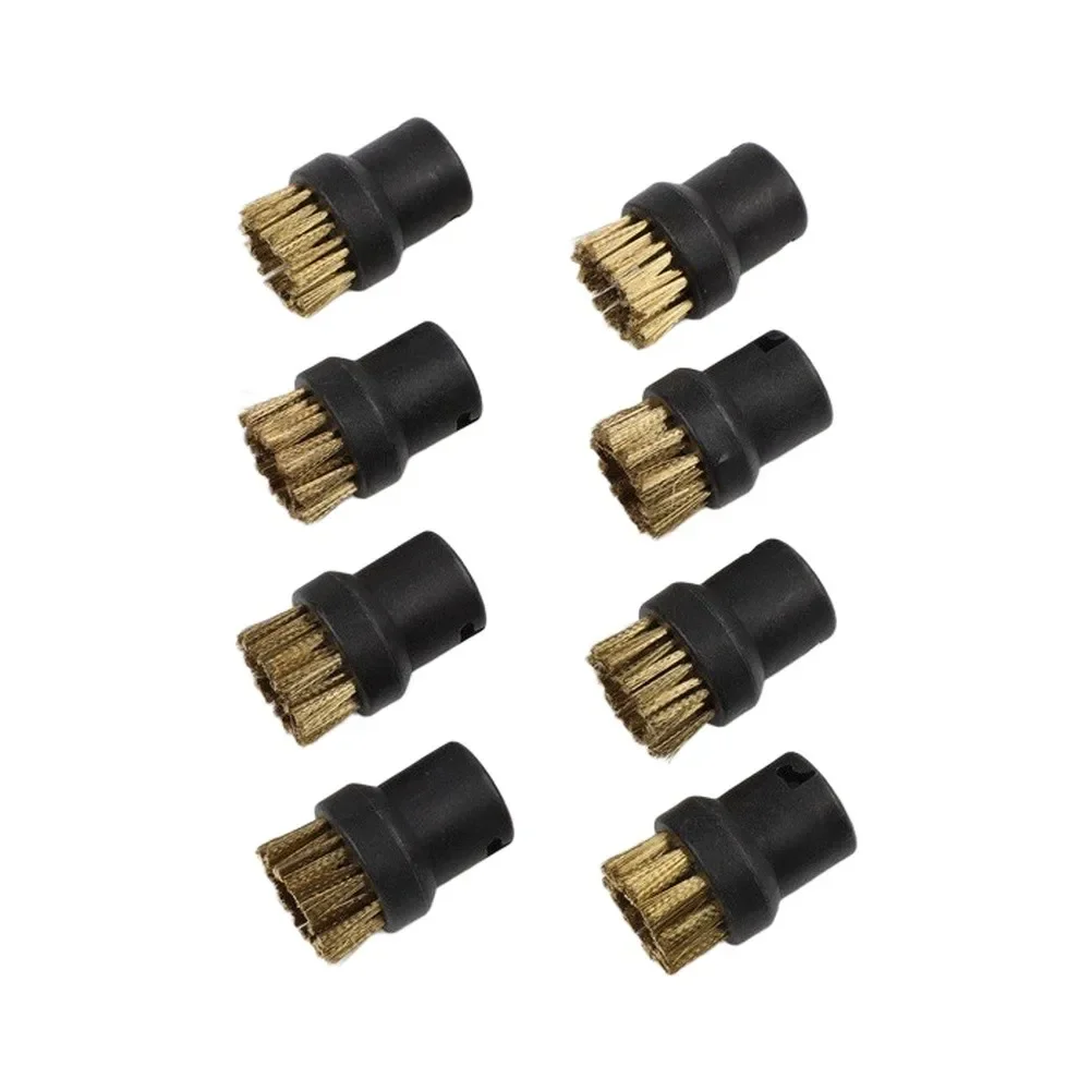 8Pcs Brass Wire Brush Nozzles For Karcher SC1 SC2 SC3 SC4 SC5 Steam Cleaner Round Brush Head Cleaning Accessories Kitchen Bath