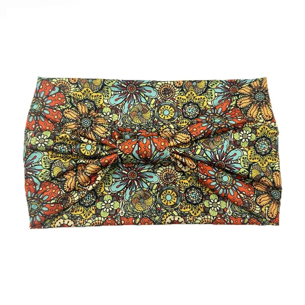 Elastic Turban Headwear Bohemian Headband Cotton Stretch African Pattern Women Headwrap New Casual Yoga Hair Band Outdoor Sports
