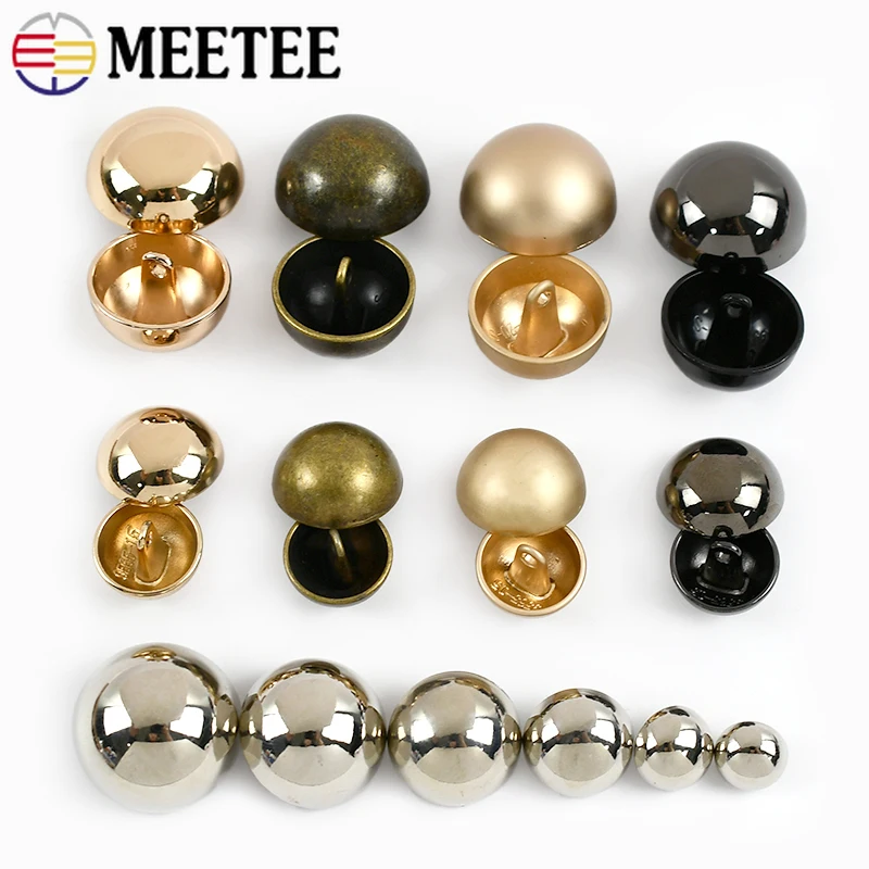 

Meetee 10Pcs 10-28mm Metal Buttons for Shirt Jacket Mushroom Decorative Buckles Coat Shank Button DIY Garment Sewing Accessories