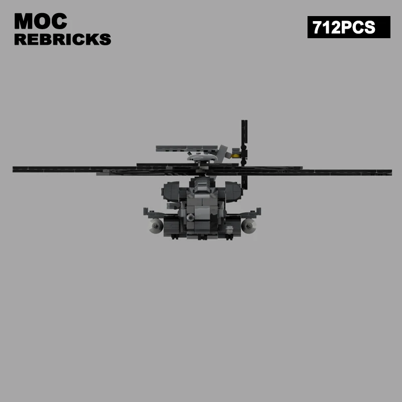 WW2 Wars Series Ch-53e Super Stallion Heavy Transport Helicopter MOC Building Block Assembly Model Bricks Toys DIY Kid Xmas Gift