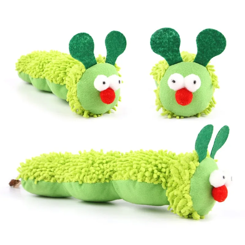 Pet Supplies Caterpillar Shaped Plush Cat Toy Contains Catnip Self Pleasure Boredom Relief Interactive Play