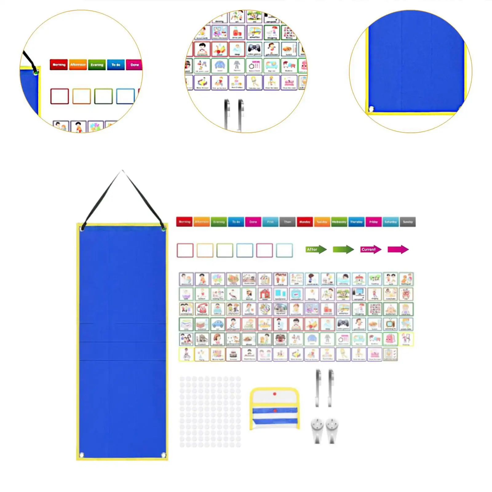 Calendário Visual Horário com Nail Hangers, Roteador Diário, Chore Chart for Classroom Children Preschoolers, Comportamento Escola