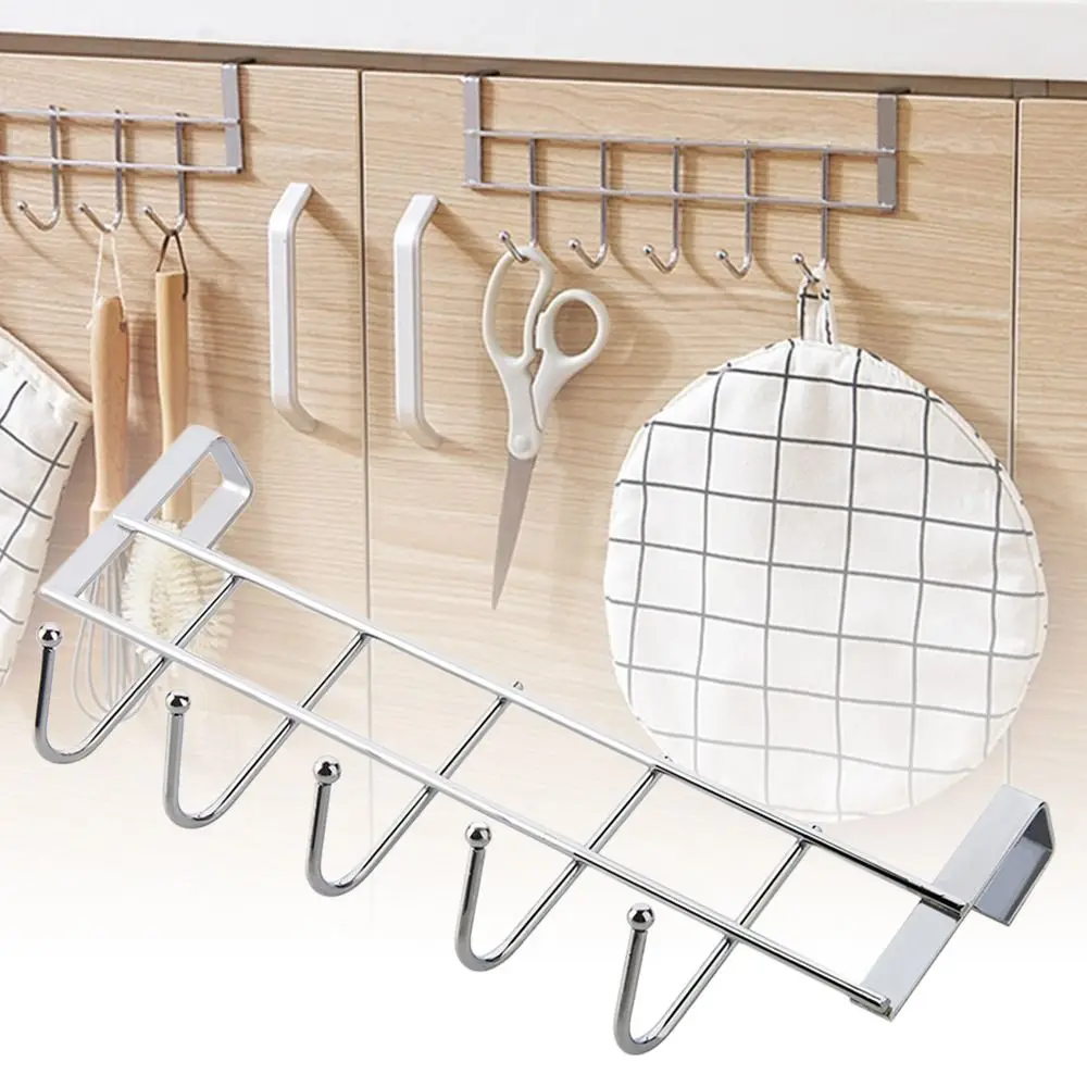Home Edelstahl Kleiderbügel Handtuch halter Rack Bad Organizer Tür haken 5 Haken Rack
