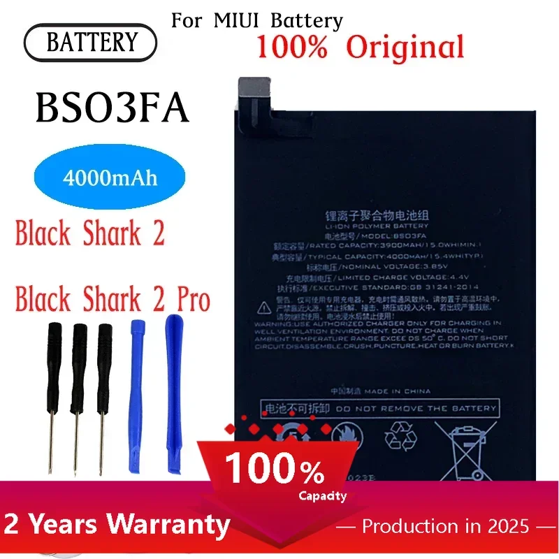 

BS03FA BSO3FA Аккумулятор для Xiaomi Black Shark 2 BlackShark 2 Pro BB03FA, заменяющий аккумулятор большой емкости для телефона Bateria