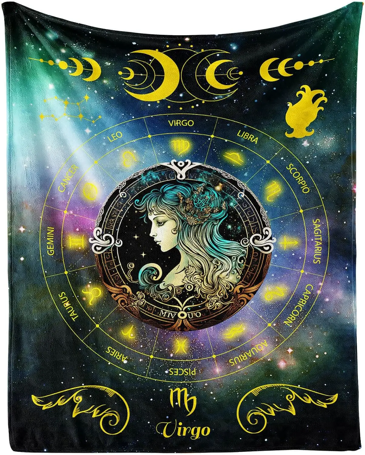 Cosmic Zodiac Astrology Constellation Star Sign Map Throw Blanket Fleece Throw Queen Size 150x200cm Gift for Her