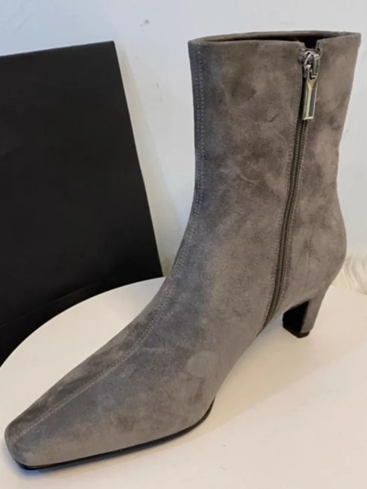 الرجعية جلد طبيعي أشار تو هريرة كعب سستة حذاء من الجلد بلون جلد البقر السيدات مريحة الخناجر الأحذية #4