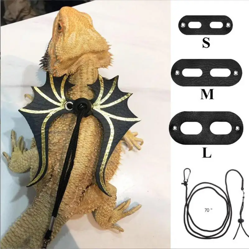 Bearded Dragon Leash Harness 3 Size Pack Leash For Walking Adjustable Reptile Leash For Bearded Dragon Chameleon Iguana Guinea