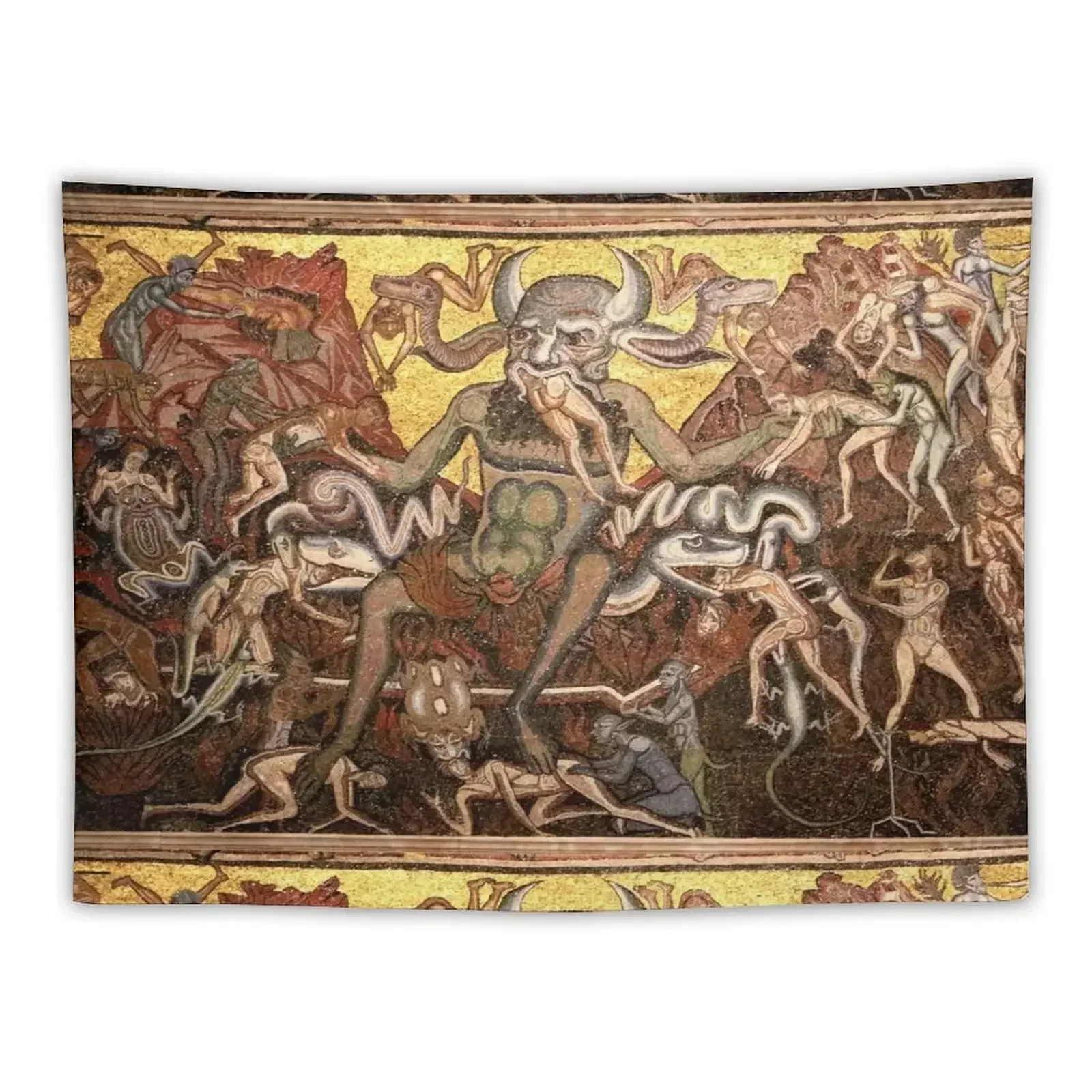 HD Hell Scene (detail), by Coppo di Marcovaldo HIGH DEFINITION Tapestry Room Decore Aesthetic Bedroom Decor Tapestry