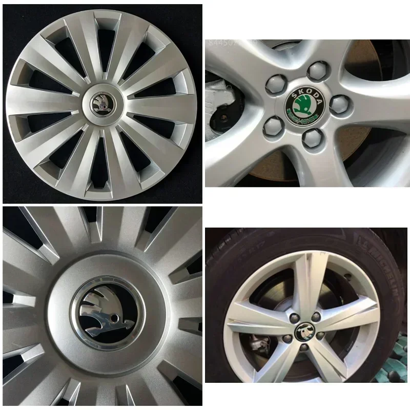 56mm 60mm 65mm Car Wheel Center Metal Cap Styling for SKODA Fabia Rapid Kodiaq RS Superb Kamiq Octavia A7 Tour Yeti Karoq Logo