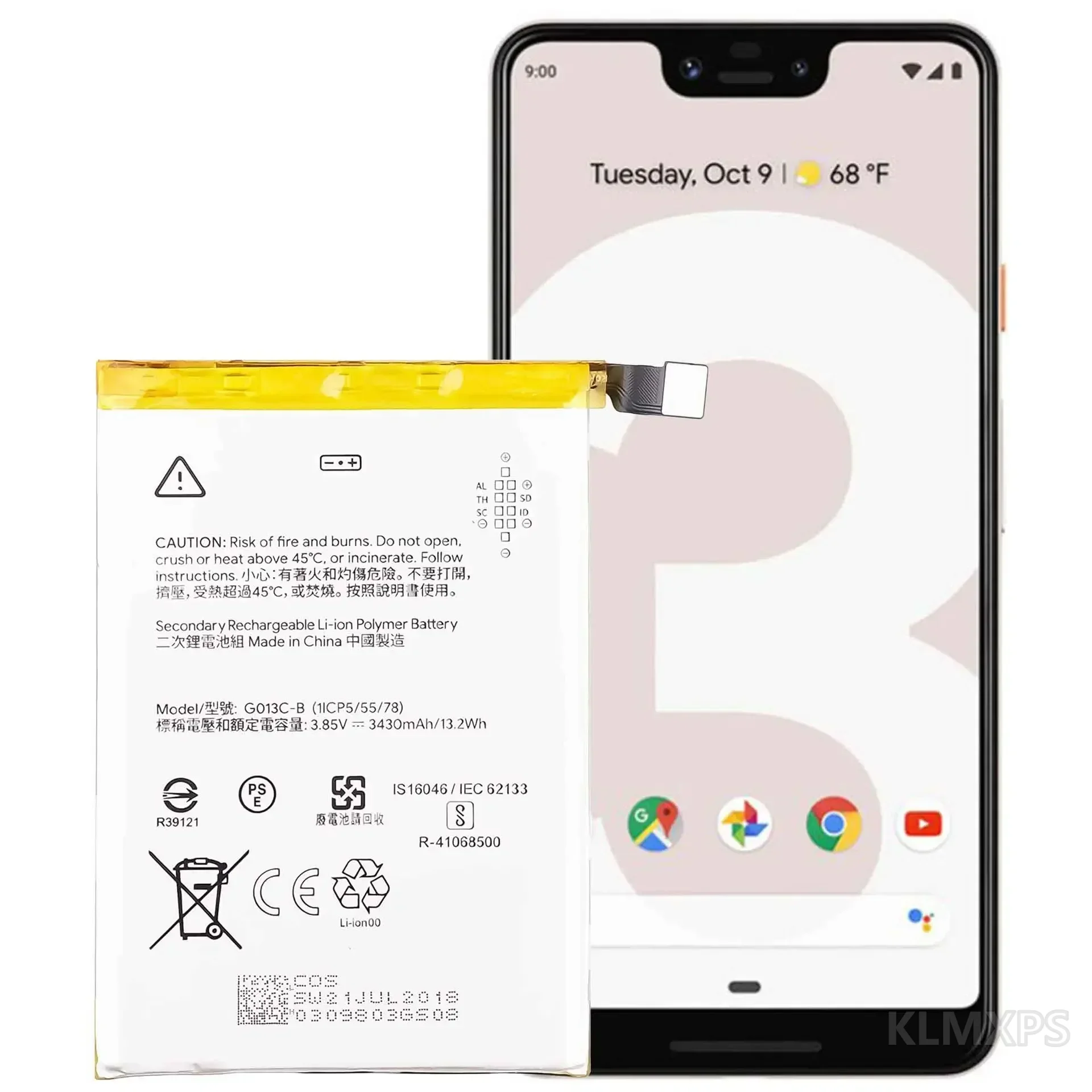 Phone Replacement Battery G013C-B For HTC Google Pixel 3XL Mobile Phone Repair Battery Built-in Electric Board Compatible Part