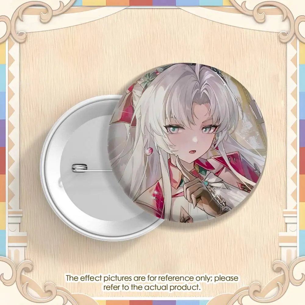 Carlotta Cute Wuthering Waves Badges Round Exquisite Badge Brooches Creative Pins Untuk Pakaian Topi Ransel Hadiah Aksesoris