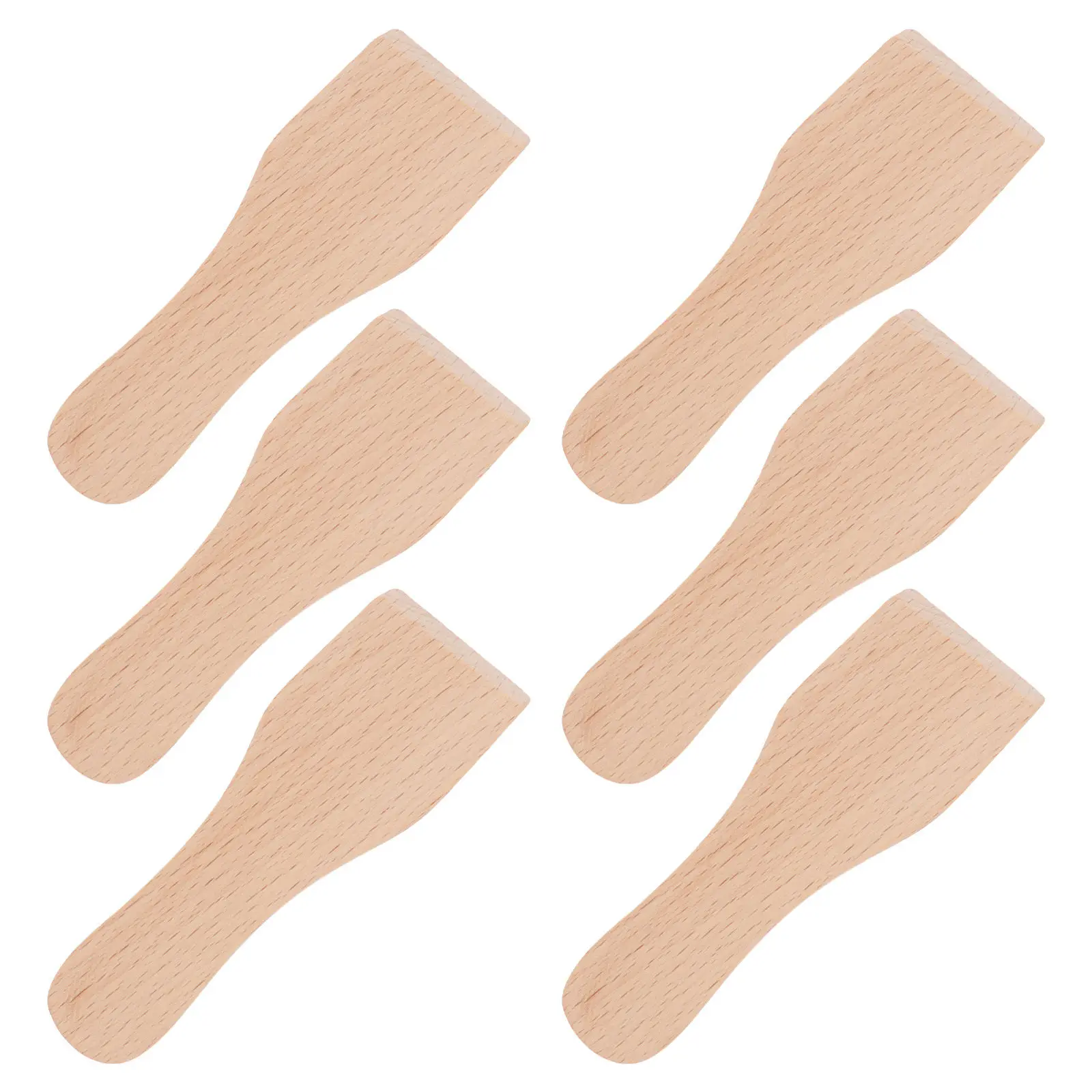 6Pcs Household Baking Scraper Set Premium Wood Material Long-Lasting Non-Stick Surface Easy-Clean Ergonomic Spatula Kitchen Tool