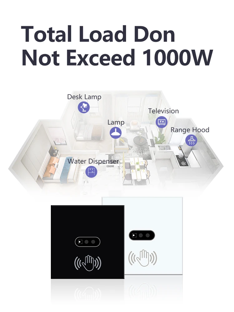 LOUYSGEN  Wall Light Switch Hand Sweep Sensor Switch Hand Wave Switch Glass Screen Panel With Touch Infrared Lights