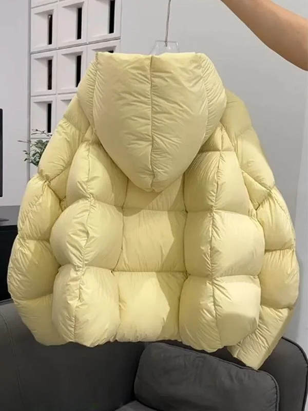 

Женское желтое пальто ort Puffer Jaet, корейская версия, зима 2024, Новое поступление, хлопковая одежда Thiened